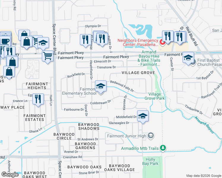 map of restaurants, bars, coffee shops, grocery stores, and more near 4302 Holly Terrace Court in Pasadena