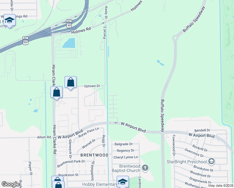 map of restaurants, bars, coffee shops, grocery stores, and more near 4102 Inkberry Valley Lane in Houston