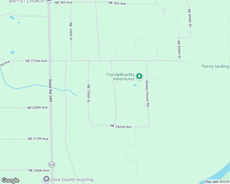 map of restaurants, bars, coffee shops, grocery stores, and more near Falkenbury Road in Dixie County