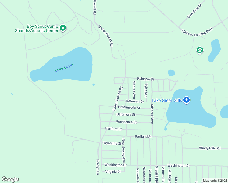 map of restaurants, bars, coffee shops, grocery stores, and more near 1213 Baden Powell Road in Hawthorne