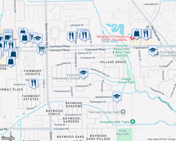 map of restaurants, bars, coffee shops, grocery stores, and more near 4302 Holly Terrace Court in Pasadena