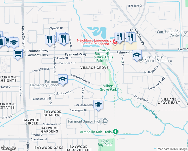 map of restaurants, bars, coffee shops, grocery stores, and more near 7031 Little Willow Drive in Pasadena