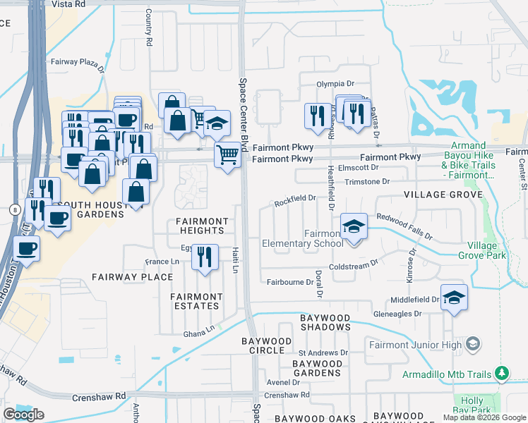 map of restaurants, bars, coffee shops, grocery stores, and more near 6315 Rockfield Drive in Pasadena