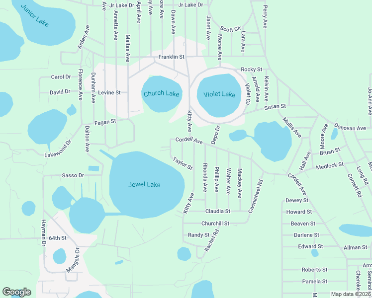 map of restaurants, bars, coffee shops, grocery stores, and more near 104 Hugh Avenue in Interlachen