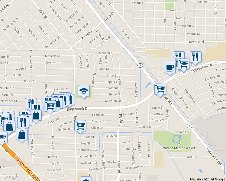 map of restaurants, bars, coffee shops, grocery stores, and more near 618 Sulphur Street in Houston