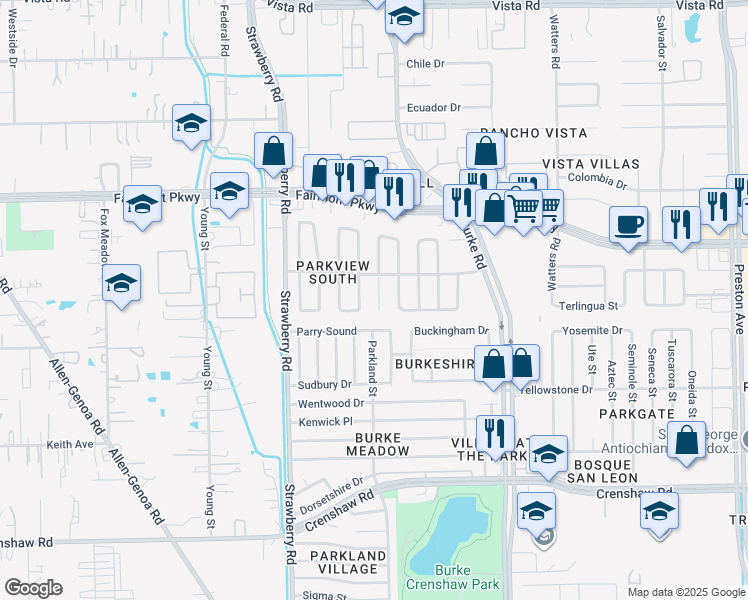 map of restaurants, bars, coffee shops, grocery stores, and more near 4018 Thistledown Drive in Pasadena