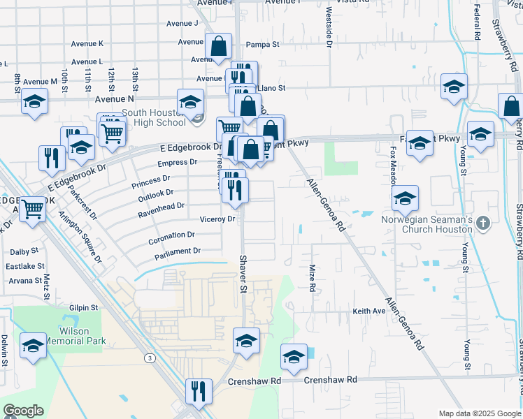 map of restaurants, bars, coffee shops, grocery stores, and more near 4101 Shaver Street in Pasadena
