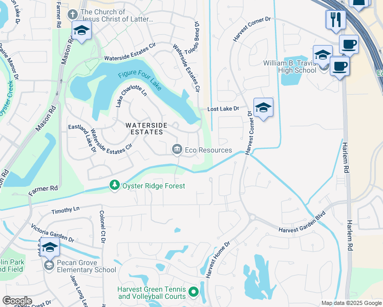 map of restaurants, bars, coffee shops, grocery stores, and more near 3703 Lake Edinburg Lane in Richmond