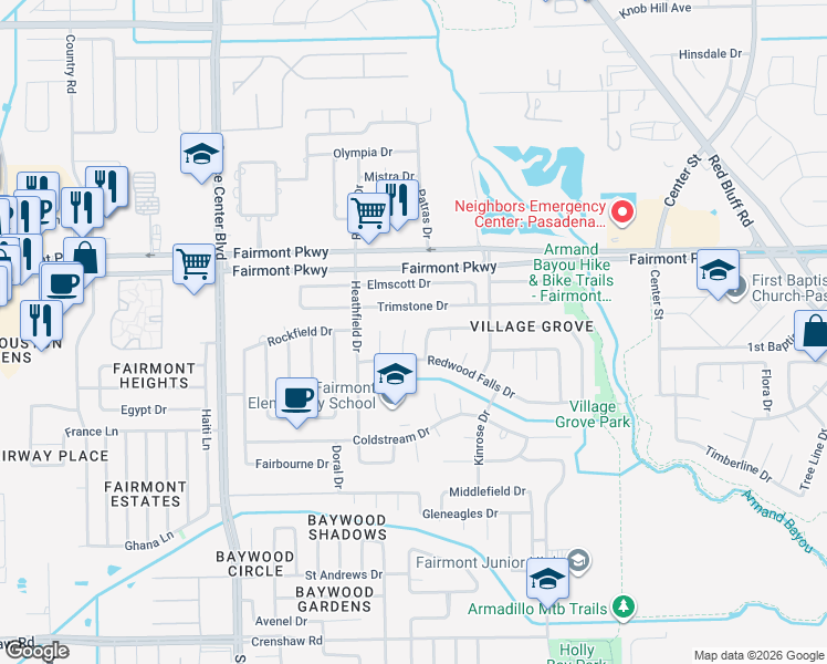 map of restaurants, bars, coffee shops, grocery stores, and more near 4215 Heather Park Drive in Pasadena
