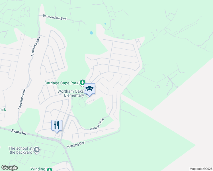 map of restaurants, bars, coffee shops, grocery stores, and more near 5948 Akin Run in San Antonio