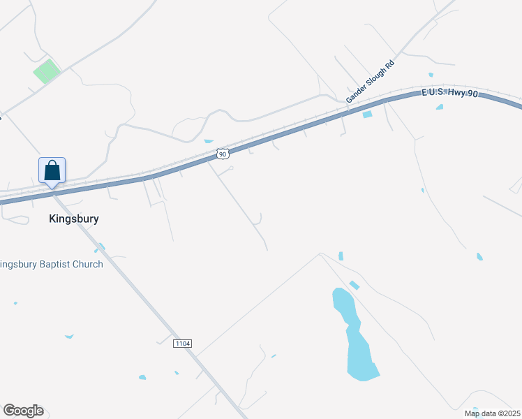 map of restaurants, bars, coffee shops, grocery stores, and more near 11115 East U.S. Highway 90 in Kingsbury