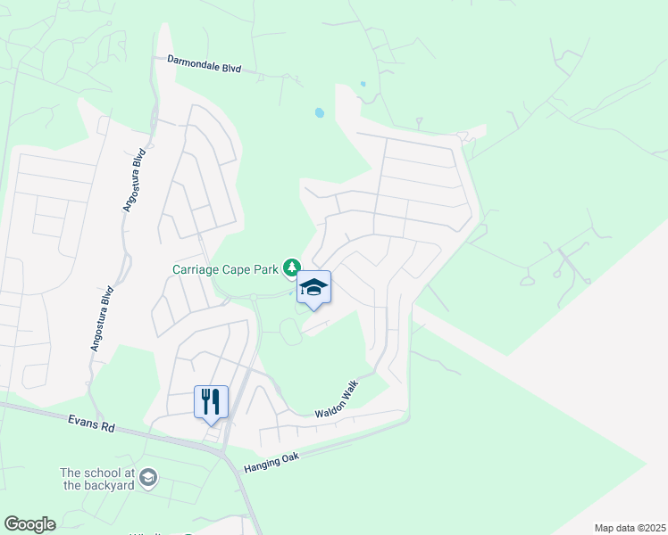 map of restaurants, bars, coffee shops, grocery stores, and more near 6003 Akin Stroll in San Antonio