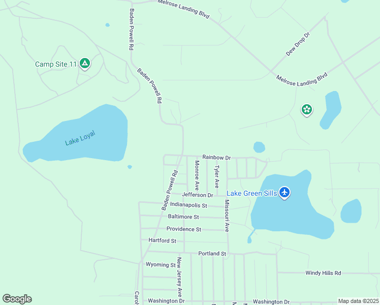 map of restaurants, bars, coffee shops, grocery stores, and more near 210 Rainbow Drive in Florahome