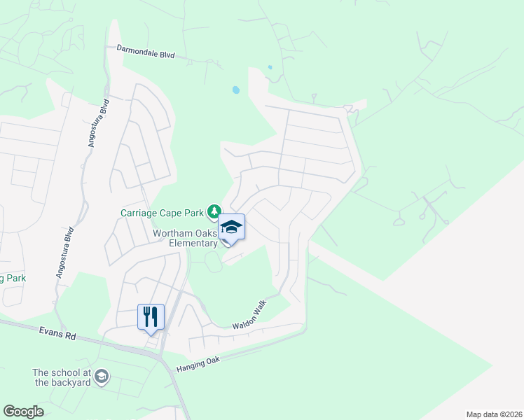 map of restaurants, bars, coffee shops, grocery stores, and more near 5915 Akin Glen in San Antonio