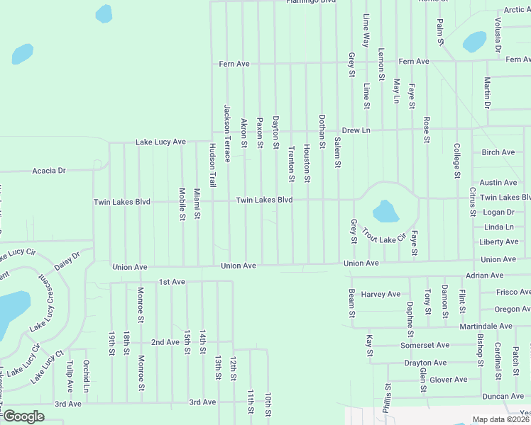 map of restaurants, bars, coffee shops, grocery stores, and more near 144 Paxon Street in Interlachen