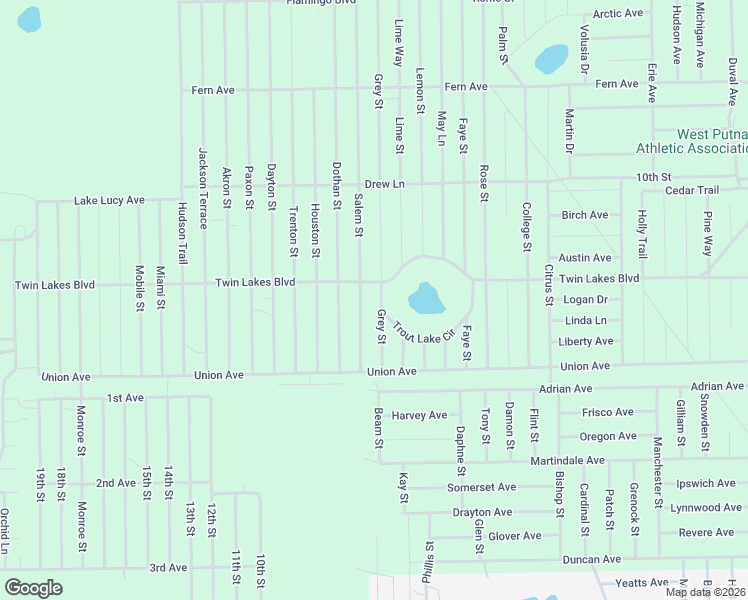 map of restaurants, bars, coffee shops, grocery stores, and more near Salem Street in Interlachen