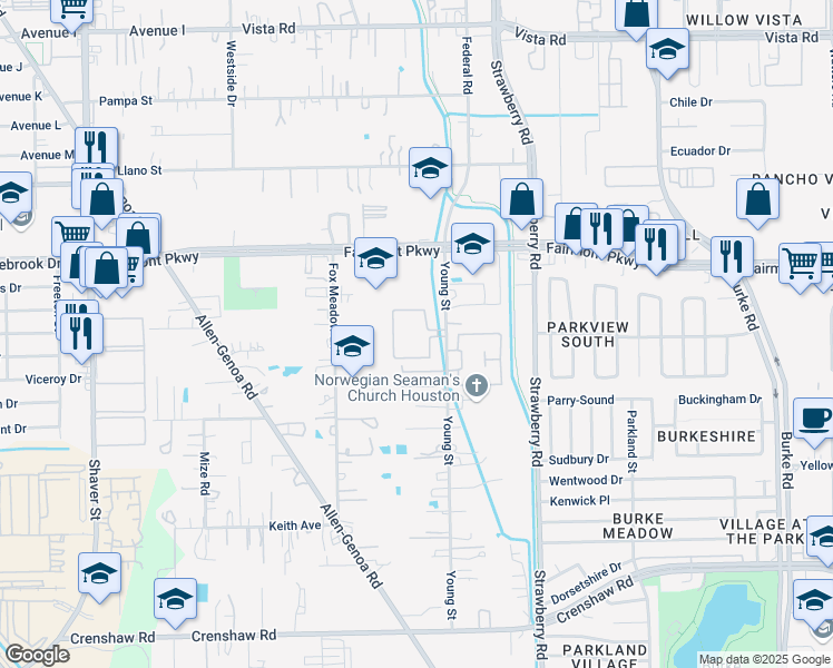 map of restaurants, bars, coffee shops, grocery stores, and more near 4102 Young Street in Pasadena