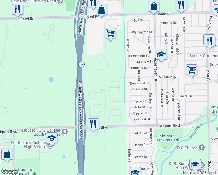 map of restaurants, bars, coffee shops, grocery stores, and more near 922 Park South View in Houston