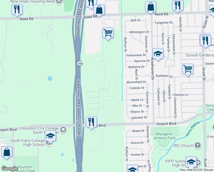map of restaurants, bars, coffee shops, grocery stores, and more near 922 Park South View in Houston