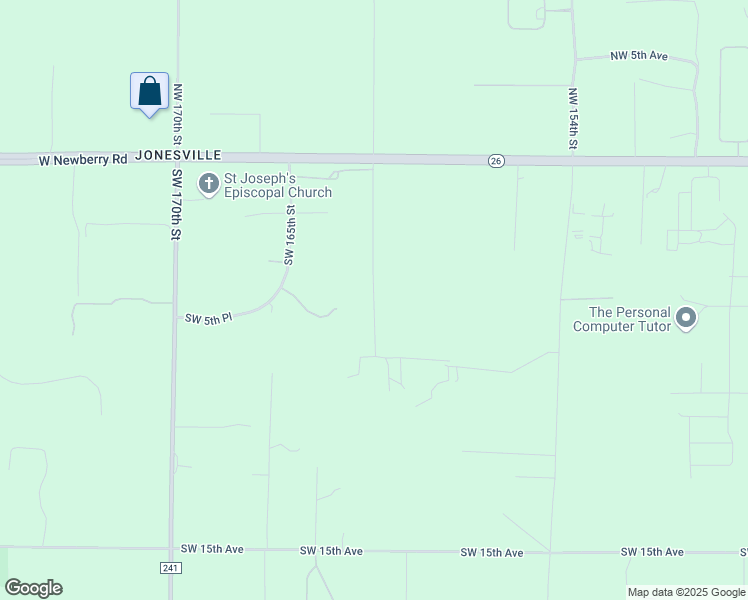map of restaurants, bars, coffee shops, grocery stores, and more near 908 Southwest 161 Terrace in Newberry