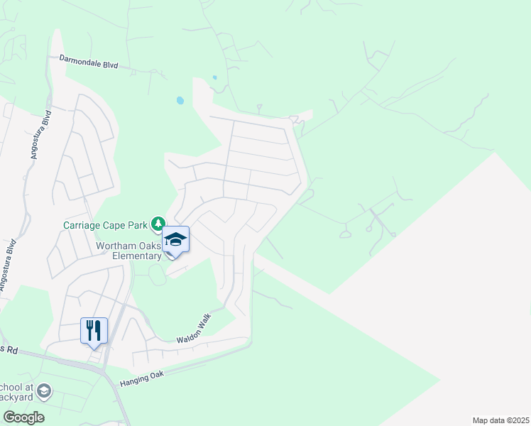 map of restaurants, bars, coffee shops, grocery stores, and more near 22235 Waldon Vale in San Antonio