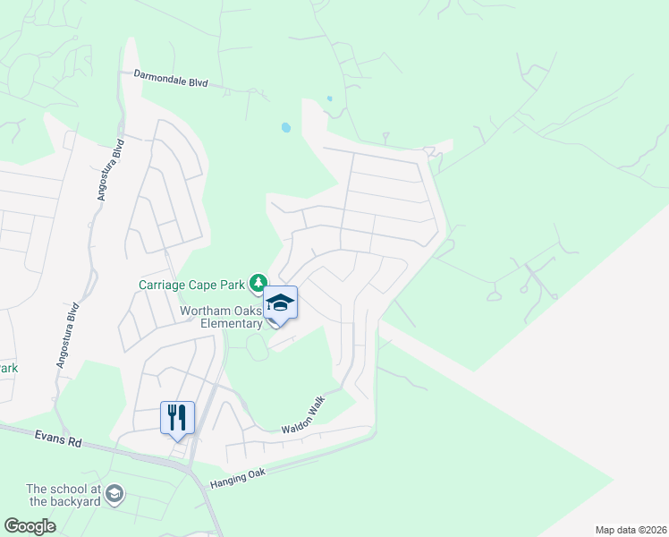 map of restaurants, bars, coffee shops, grocery stores, and more near 5915 Akin Glen in San Antonio