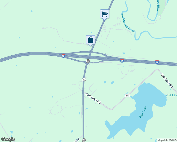 map of restaurants, bars, coffee shops, grocery stores, and more near 2257 Texas 80 in Luling