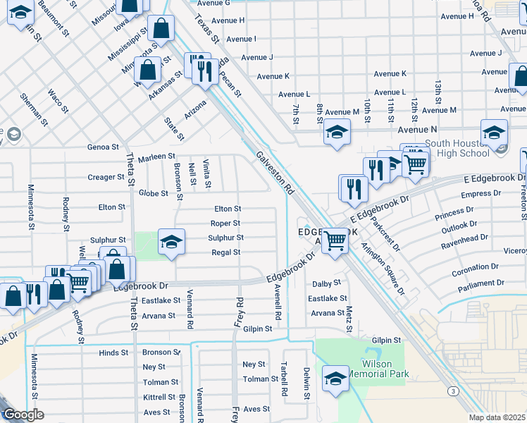 map of restaurants, bars, coffee shops, grocery stores, and more near 506 Elton Street in Houston