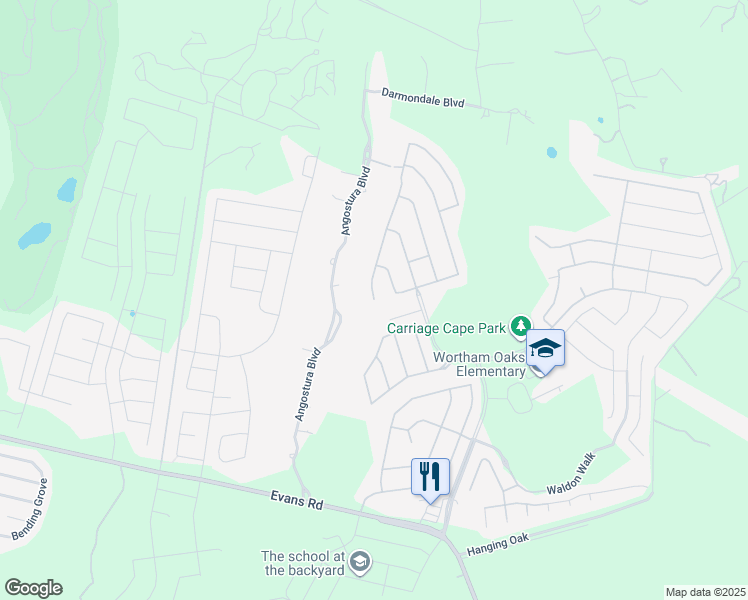 map of restaurants, bars, coffee shops, grocery stores, and more near 22419 Carriage Bush in San Antonio