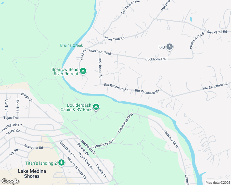 map of restaurants, bars, coffee shops, grocery stores, and more near 1953 Rio Ranchero Road in Lakehills