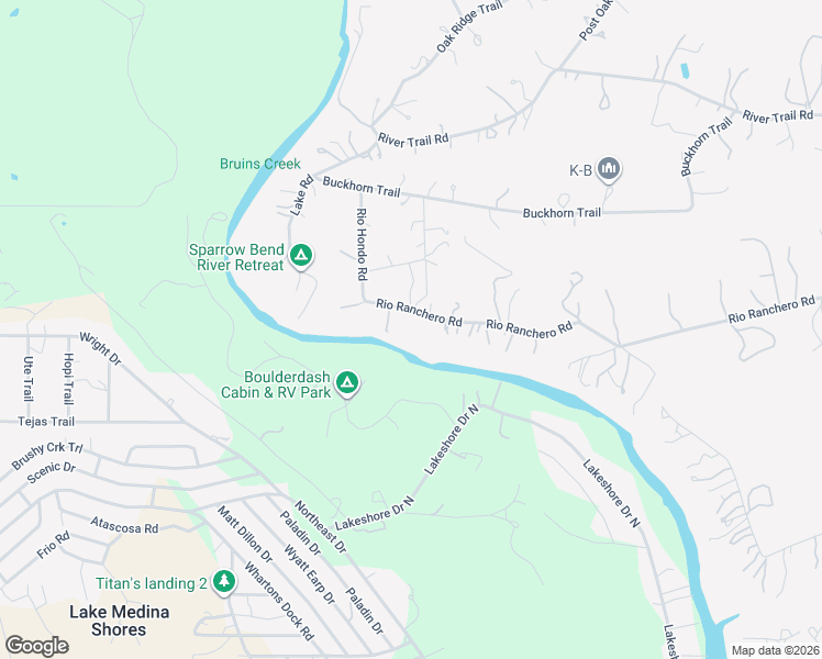 map of restaurants, bars, coffee shops, grocery stores, and more near 1953 Rio Ranchero in Pipe Creek