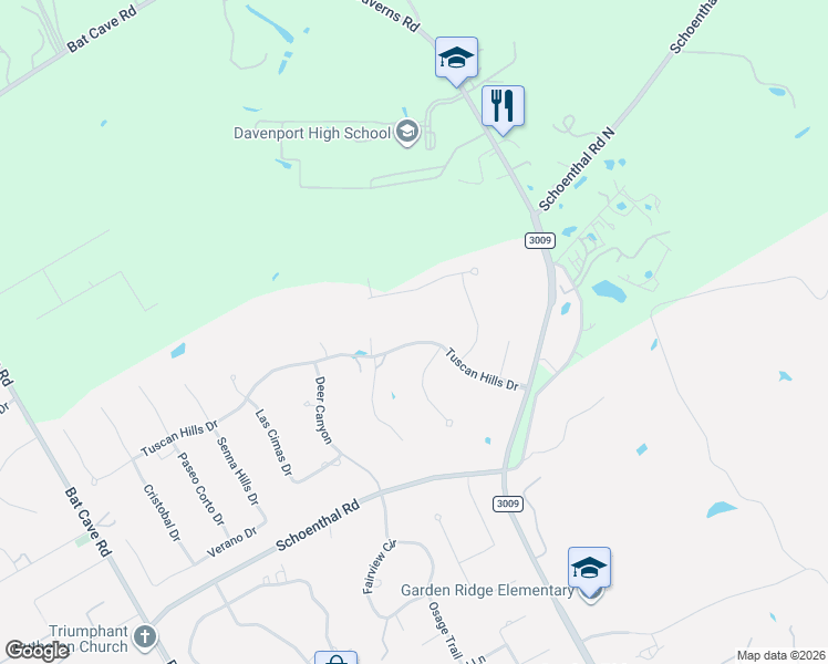map of restaurants, bars, coffee shops, grocery stores, and more near 9011 Tuscan Hills Drive in Garden Ridge