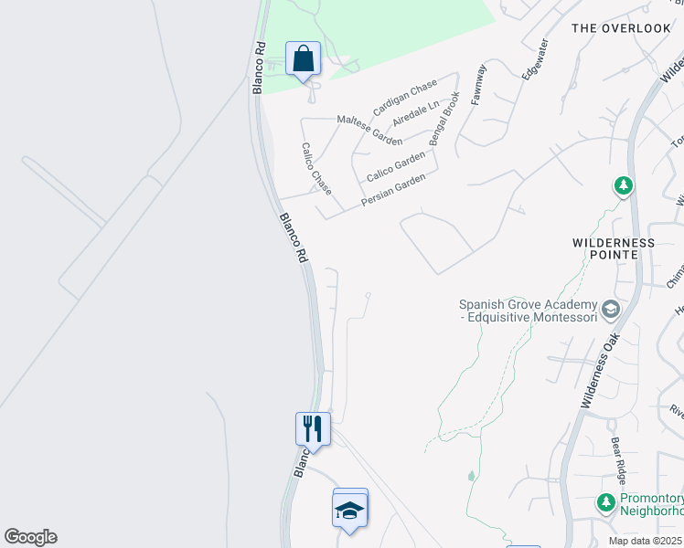 map of restaurants, bars, coffee shops, grocery stores, and more near 22206 Goldcrest Run in San Antonio