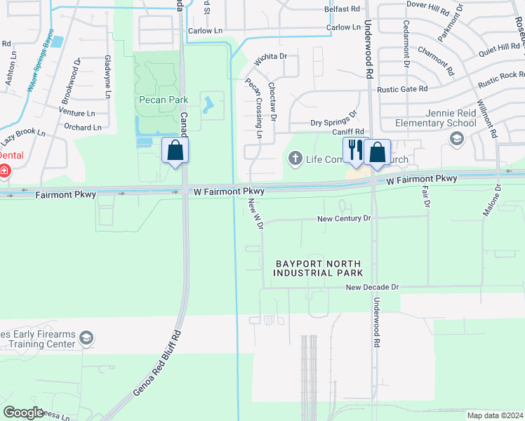 map of restaurants, bars, coffee shops, grocery stores, and more near 4107 New West Drive in Pasadena