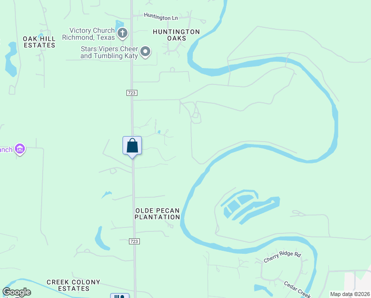 map of restaurants, bars, coffee shops, grocery stores, and more near 6300 Farm to Market Road 723 in Richmond