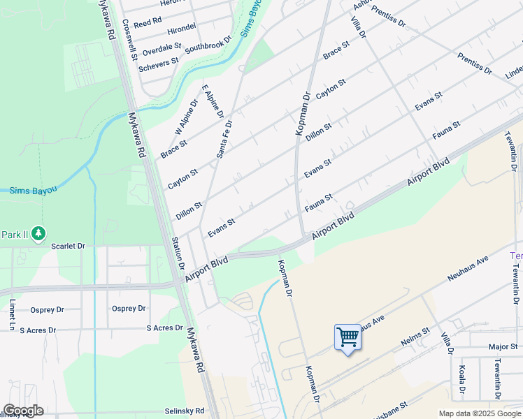 map of restaurants, bars, coffee shops, grocery stores, and more near 6902 Evans Street in Houston