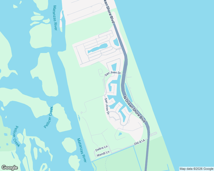 map of restaurants, bars, coffee shops, grocery stores, and more near 81 San Juan Drive in Palm Coast