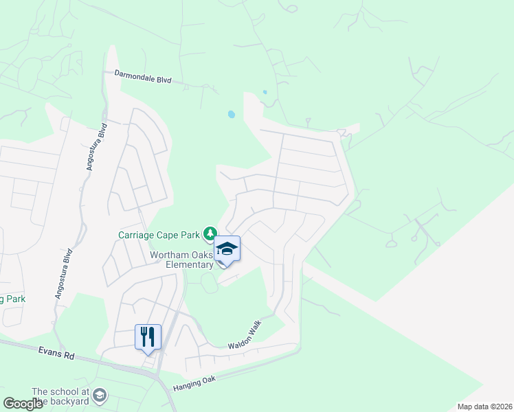 map of restaurants, bars, coffee shops, grocery stores, and more near 5930 Akin Elm in San Antonio