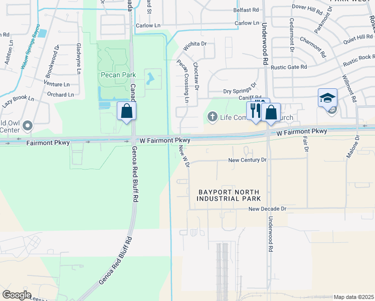 map of restaurants, bars, coffee shops, grocery stores, and more near 4107 New West Drive in Pasadena