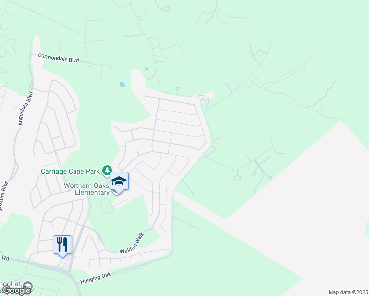 map of restaurants, bars, coffee shops, grocery stores, and more near 6127 Akin Elm in San Antonio