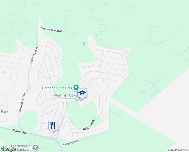 map of restaurants, bars, coffee shops, grocery stores, and more near 5930 Akin Elm in San Antonio