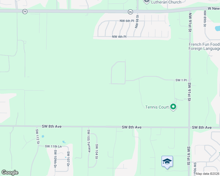 map of restaurants, bars, coffee shops, grocery stores, and more near 10123 Southwest 2nd Place in Gainesville