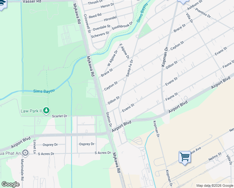 map of restaurants, bars, coffee shops, grocery stores, and more near 6745 Dillon Street in Houston