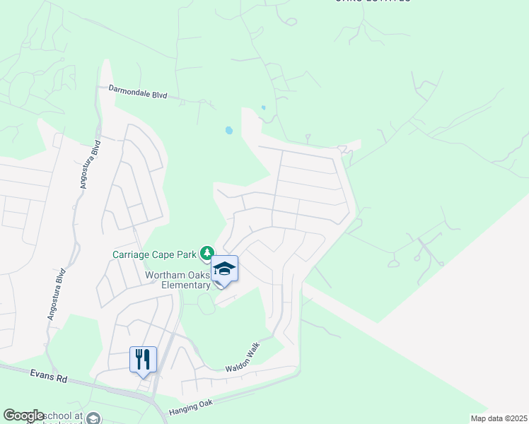 map of restaurants, bars, coffee shops, grocery stores, and more near 5930 Akin Elm in San Antonio