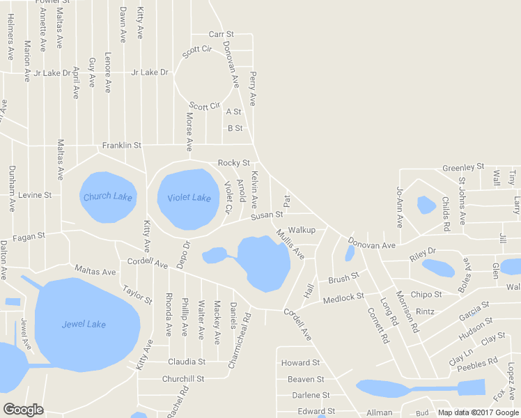 map of restaurants, bars, coffee shops, grocery stores, and more near 202 Susan Street in Interlachen