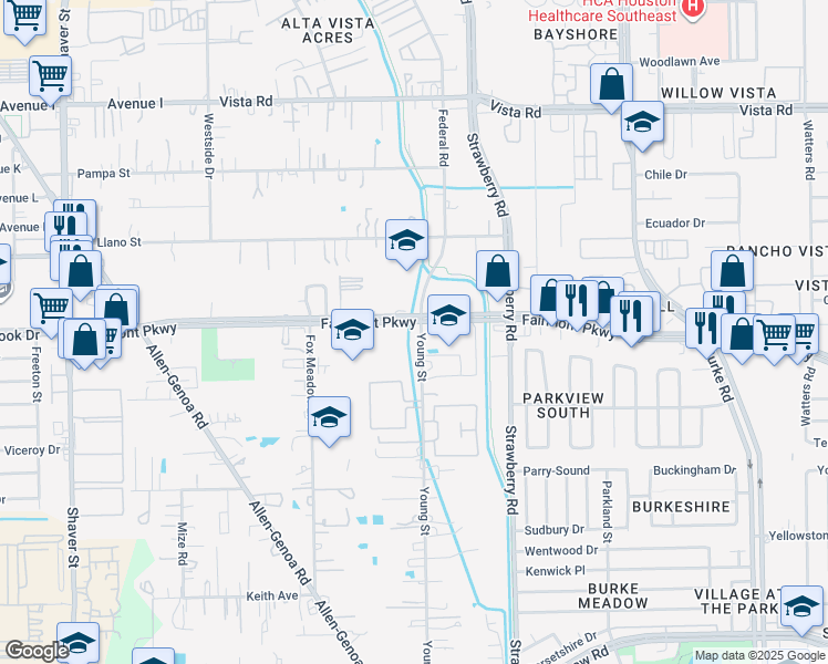 map of restaurants, bars, coffee shops, grocery stores, and more near 4020 Young Street in Pasadena