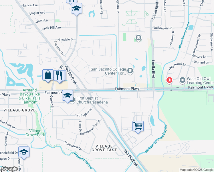 map of restaurants, bars, coffee shops, grocery stores, and more near 7954-7998 W Fairmont Pkwy in Pasadena