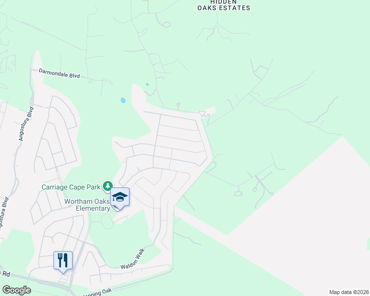 map of restaurants, bars, coffee shops, grocery stores, and more near 6058 Akin Circle in San Antonio