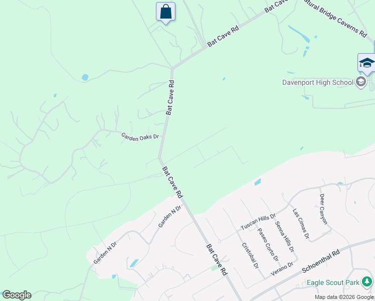map of restaurants, bars, coffee shops, grocery stores, and more near 22345 Bat Cave Road in San Antonio