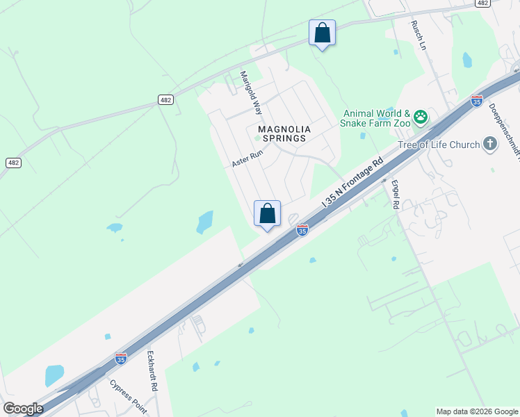 map of restaurants, bars, coffee shops, grocery stores, and more near 230 Posey Pass in New Braunfels
